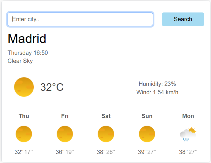 react weather app image